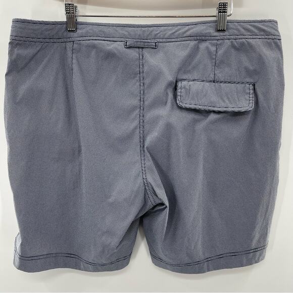 Onia The Calder Preppy Blue White Micro Gingham Flat Front Swim Shorts 38 - Picture 14 of 14